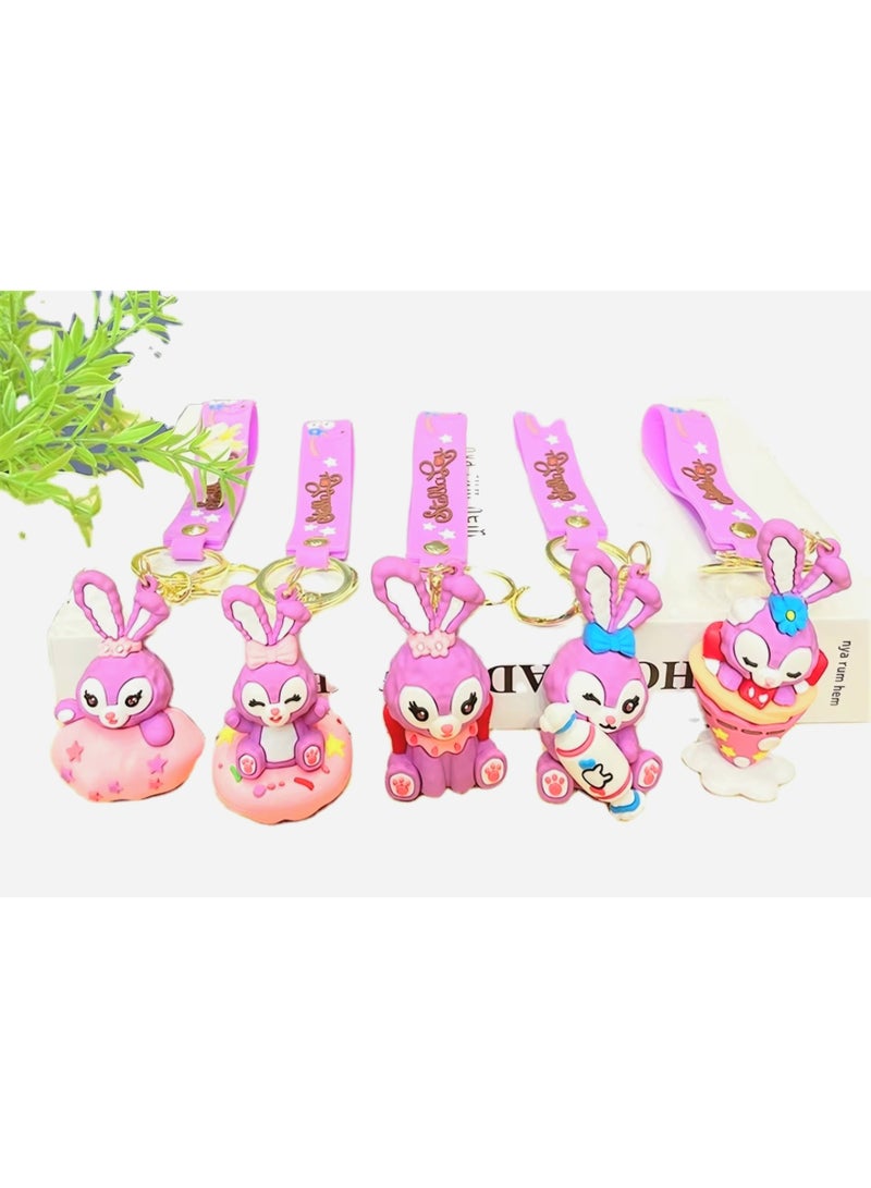 Purple Rabbit Rubber Keychain / Shape 5 - Image 4